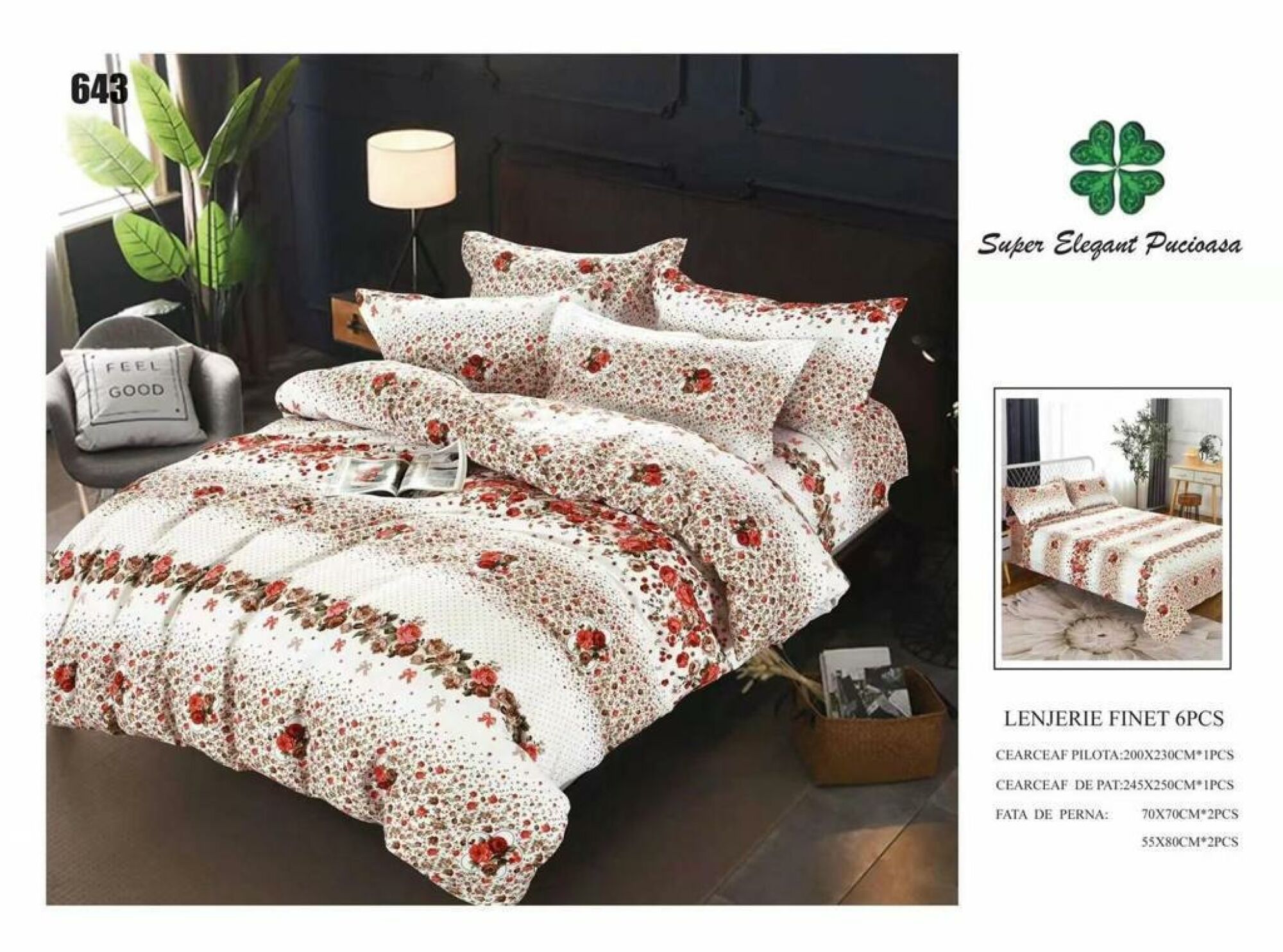 Lenjerie de Pat Super Elegant Pucioasa 110