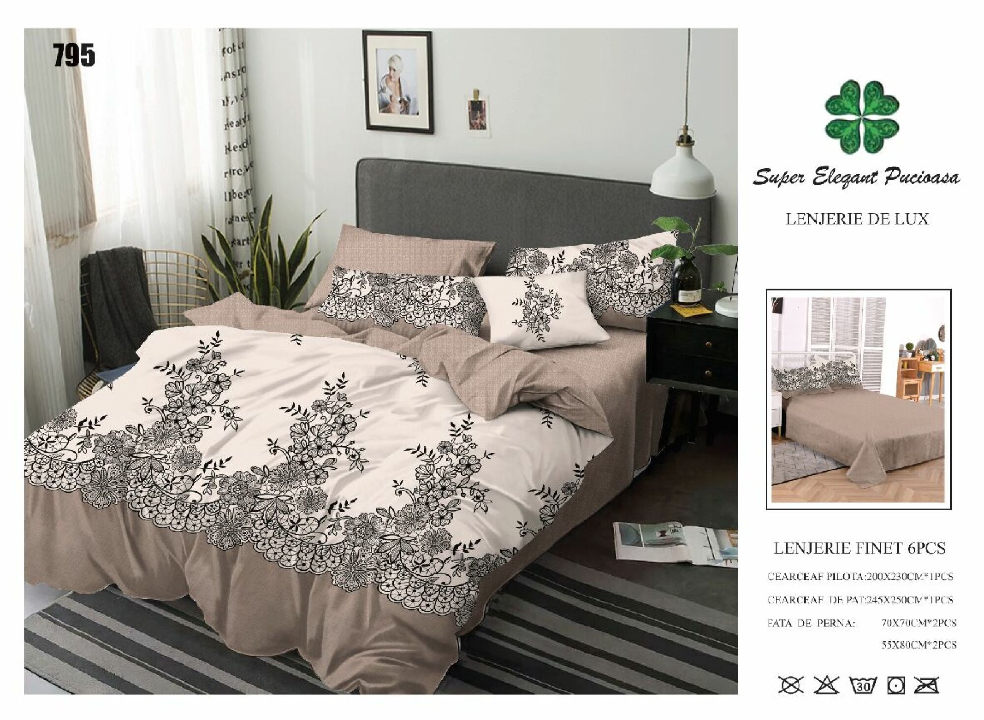 Lenjerie de Pat Super Elegant Pucioasa 133