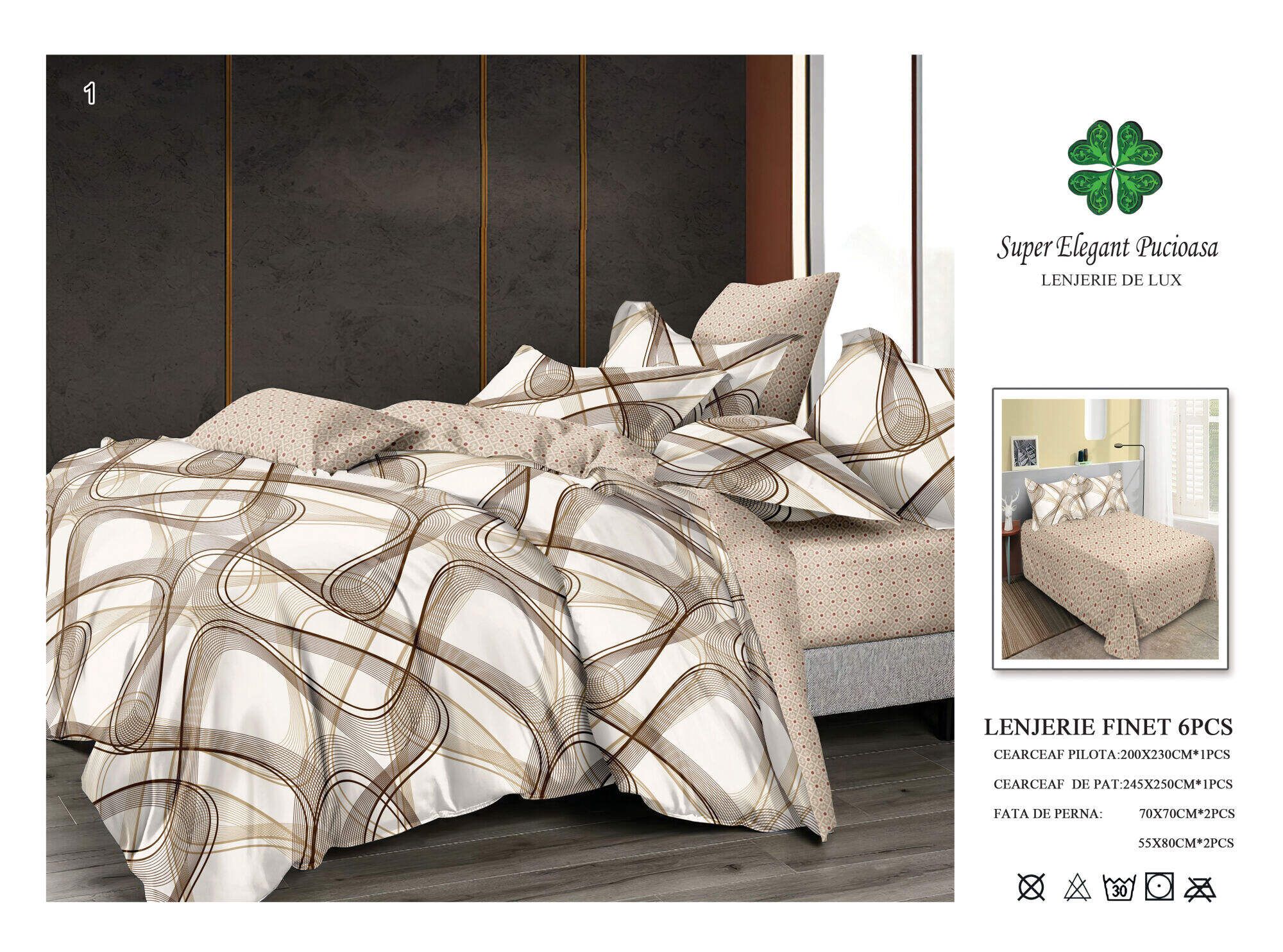 Lenjerie de Pat Super Elegant Pucioasa 144