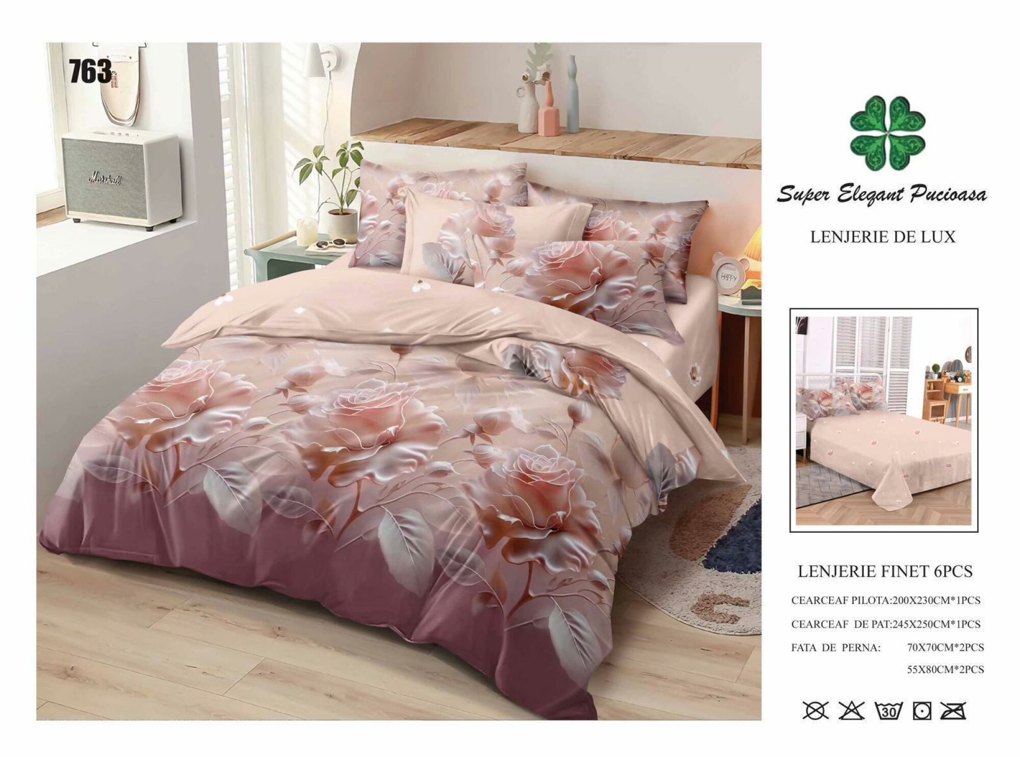 Lenjerie de Pat Super Elegant Pucioasa 64